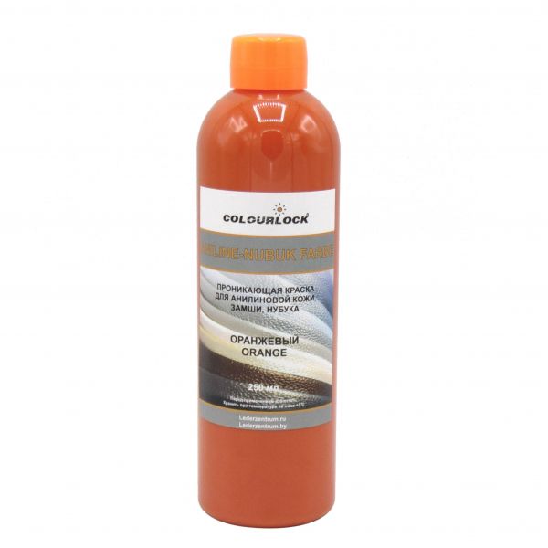 Проникающая краска для анилиновой кожи, замши, нубука  Orange - Оранжевая 0,25 л.